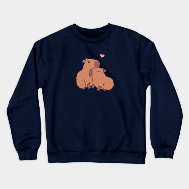 Kawaii capybaras in love Crewneck Sweatshirt by Viaire